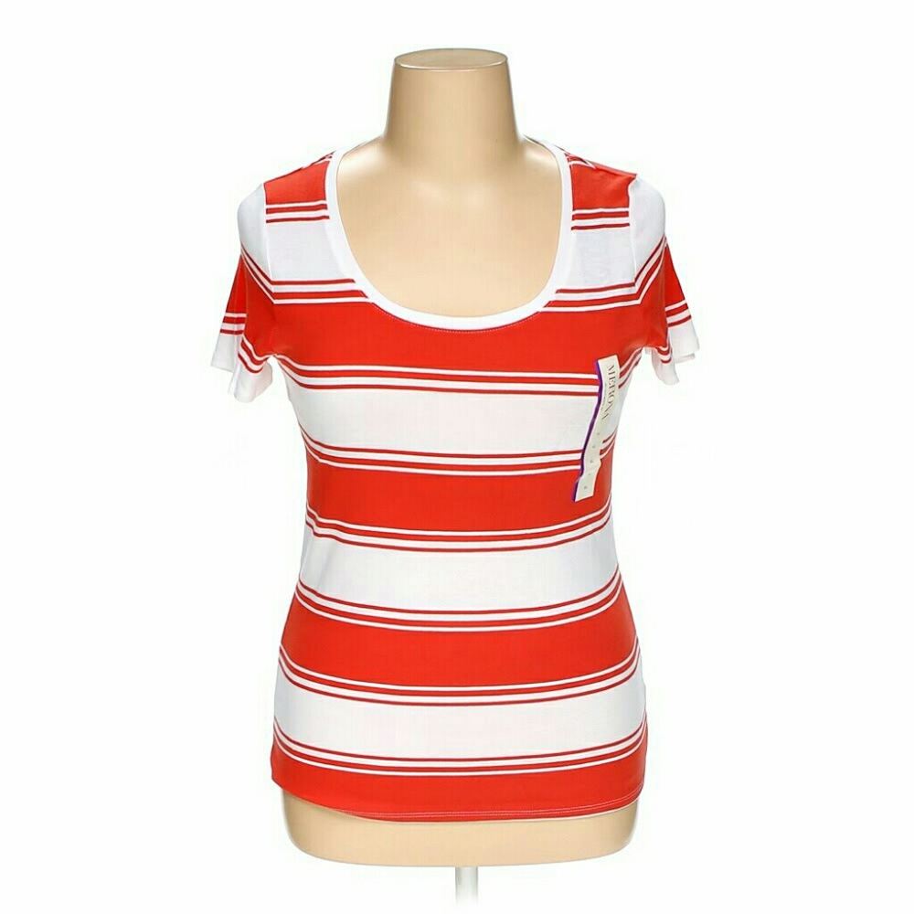 • {Merona} Orange & White Striped Tee